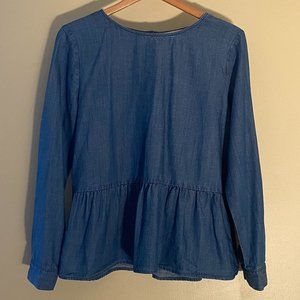 Chambray Peplum Top